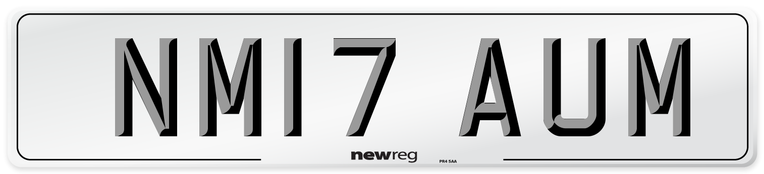 NM17 AUM Number Plate from New Reg